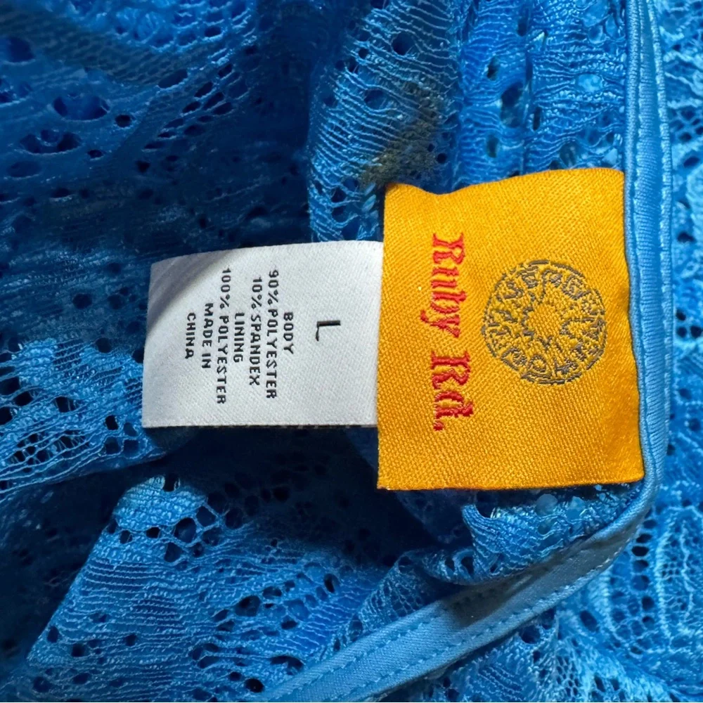 Ruby Rd. Vibrant Blue Lace Blouse - Picture 3 of 3